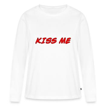 Kiss me 2 - T-shirt manches longues Premium bio Femme - blanc - Devant - Julia (174cm)