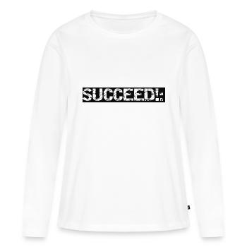 RÉUSSIR!: - T-shirt manches longues Premium bio Femme - blanc - Devant - Julia (174cm)