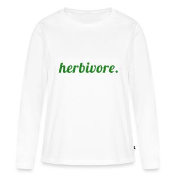 Herbivore Statement – Of course. Conscious. Green. - Women's Premium Organic Long Sleeve Shirt - white - Front - Julia (174cm)