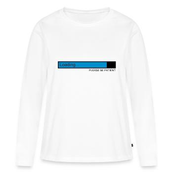 loading / loading bar / pc / download - Women's Premium Organic Long Sleeve Shirt - white - Front - Julia (174cm)