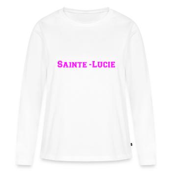 sainte Lucie - T-shirt manches longues Premium bio Femme - blanc - Devant - Julia (174cm)