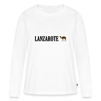 Lanzarote - Vacances à dos de dromadaire Îles Canaries Îles Canaries - T-shirt manches longues Premium bio Femme - blanc - Devant - Julia (174cm)