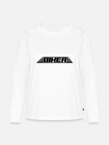 biker - Frauen Premium Bio Langarmshirt - Weiß