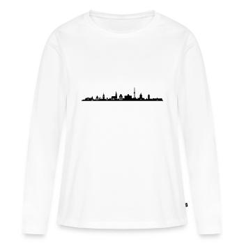 Skyline - Münster NRW - Frauen Premium Bio Langarmshirt - Weiß - Vorne - Julia (174cm)