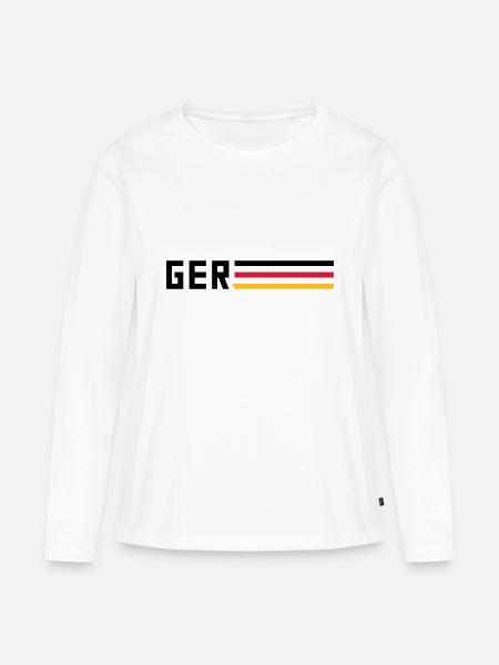 GER Flagge Logo Mannschaft Team Deutschland Sport - Frauen Premium Bio Langarmshirt - Weiß