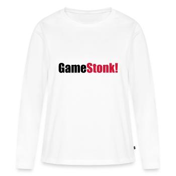 GameStonk - Frauen Premium Bio Langarmshirt - Weiß - Vorne - Julia (174cm)