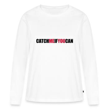 Rapide Catch Me - T-shirt manches longues Premium bio Femme - blanc - Devant - Julia (174cm)