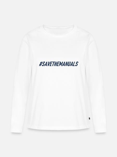 #savethemanuals - Getriebe - Gearbox - Manuell - Frauen Premium Bio Langarmshirt - Weiß