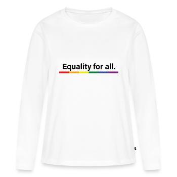 Égalité pour tous - T-shirt manches longues Premium bio Femme - blanc - Devant - Julia (174cm)