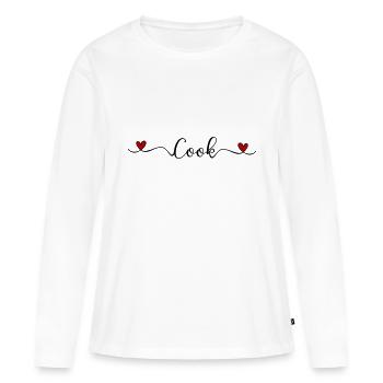 Cuire - T-shirt manches longues Premium bio Femme - blanc - Devant - Julia (174cm)
