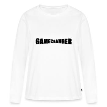 CHANGER LA DONNE - T-shirt manches longues Premium bio Femme - blanc - Devant - Julia (174cm)
