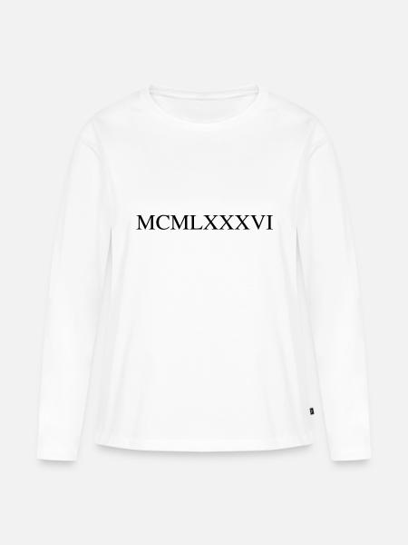1986 - Frauen Premium Bio Langarmshirt - Weiß