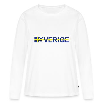 Sverige, Suède, suédois, drapeau suédois, drapeau - T-shirt manches longues Premium bio Femme - blanc - Devant - Julia (174cm)