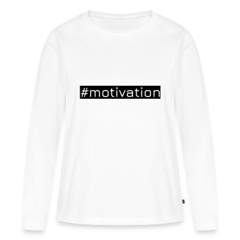 #motivation - T-shirt manches longues Premium bio Femme - blanc - Devant - Julia (174cm)