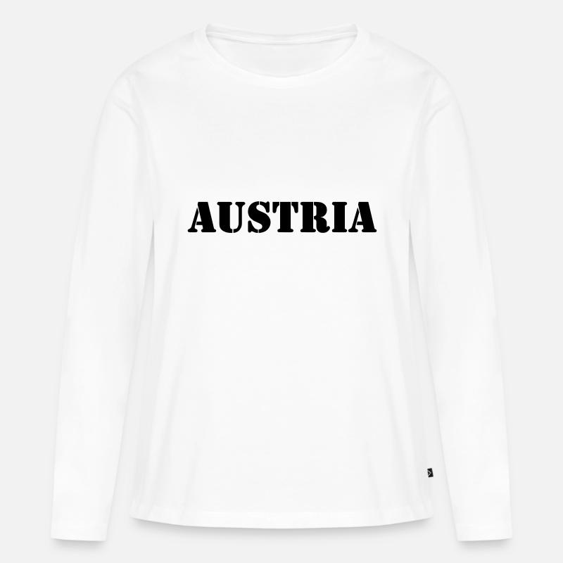 AUSTRIA - Frauen Premium Bio Langarmshirt - Weiß