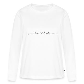 Skyline - Münster NRW - Frauen Premium Bio Langarmshirt - Weiß - Vorne - Julia (174cm)