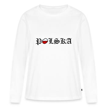Pologne - T-shirt manches longues Premium bio Femme - blanc - Devant - Julia (174cm)
