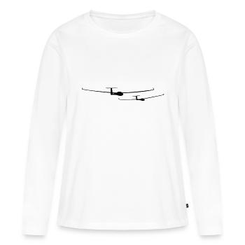 Team Segelflieger - Frauen Premium Bio Langarmshirt - Weiß - Vorne - Julia (174cm)