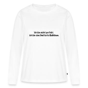 Ich bin nicht perfekt - Frauen Premium Bio Langarmshirt - Weiß - Vorne - Julia (174cm)