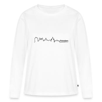 Potsdam horizon - T-shirt manches longues Premium bio Femme - blanc - Devant - Julia (174cm)