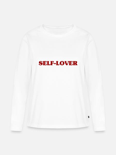 SELF LOVER - Selbstliebe - Frauen Premium Bio Langarmshirt - Weiß