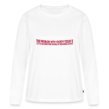 boissons de crânes ennemis - T-shirt manches longues Premium bio Femme - blanc - Devant - Julia (174cm)