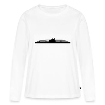 Silhouette Quedlinburg Panorama - Frauen Premium Bio Langarmshirt - Weiß - Vorne - Julia (174cm)