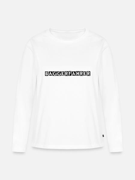 Bagger - Frauen Premium Bio Langarmshirt - Weiß