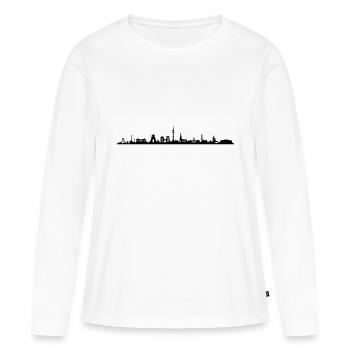 Skyline - Gelsenkirchen - Frauen Premium Bio Langarmshirt - Weiß - Vorne - Julia (174cm)