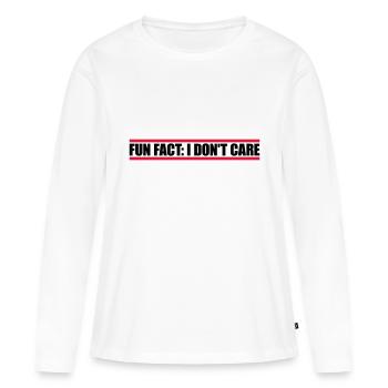 Je me fiche des faits - T-shirt manches longues Premium bio Femme - blanc - Devant - Julia (174cm)
