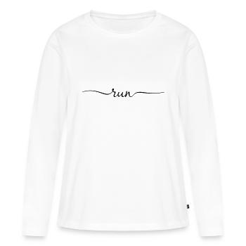 run schriftzug handschrift - Frauen Premium Bio Langarmshirt - Weiß - Vorne - Julia (174cm)