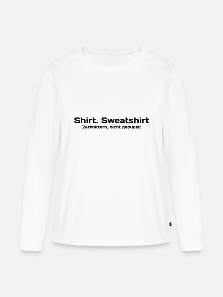 Sweatshirt - Frauen Premium Bio Langarmshirt - Weiß
