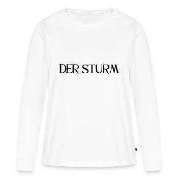 Der Sturm - Frauen Premium Bio Langarmshirt - Weiß - Vorne - Julia (174cm)