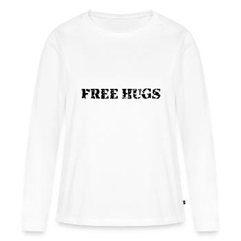 free hugs - Frauen Premium Bio Langarmshirt - Weiß - Vorne - Julia (174cm)
