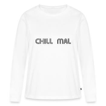 Chill - Chill - Facile - Facile - T-shirt manches longues Premium bio Femme - blanc - Devant - Julia (174cm)