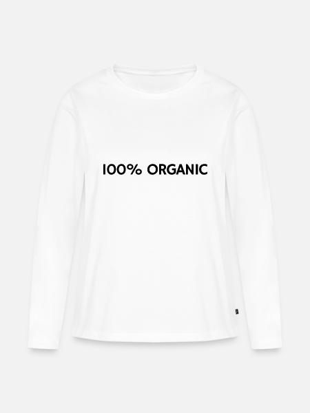 100% Organic - Frauen Premium Bio Langarmshirt - Weiß