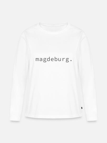 magdeburg. - Frauen Premium Bio Langarmshirt - Weiß