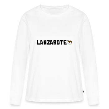 Lanzarote - Vacances à dos de dromadaire Îles Canaries Îles Canaries - T-shirt manches longues Premium bio Femme - blanc - Devant - Julia (174cm)