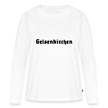 Gelsenkirchen - Frauen Premium Bio Langarmshirt - Weiß - Vorne - Julia (174cm)