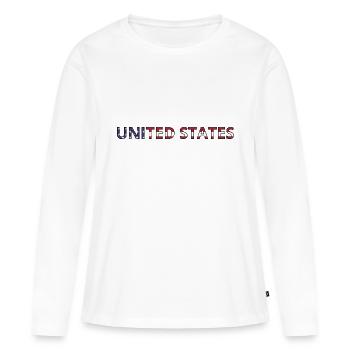 Drapeau United State - T-shirt manches longues Premium bio Femme - blanc - Devant - Julia (174cm)
