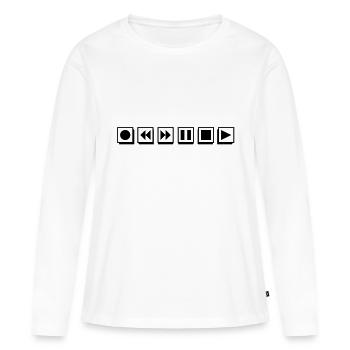 Player buttons - Women's Premium Organic Long Sleeve Shirt - white - Front - Julia (174cm)