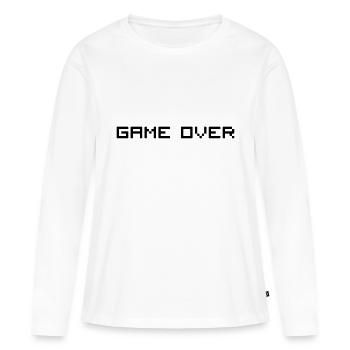 Game Over - T-shirt manches longues Premium bio Femme - blanc - Devant - Julia (174cm)