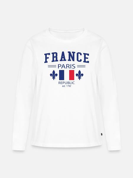 France - Frauen Premium Bio Langarmshirt - Weiß