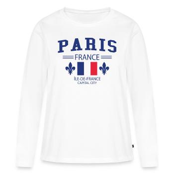 Paris - T-shirt manches longues Premium bio Femme - blanc - Devant - Julia (174cm)