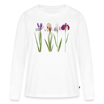 Iris - T-shirt manches longues Premium bio Femme - blanc - Devant - Julia (174cm)
