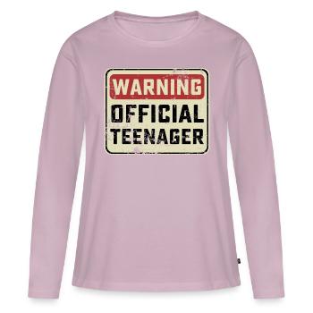 Warning Sign Official Teenager Achtung Teenie - Frauen Premium Bio Langarmshirt - Altrosa - Vorne - Julia (174cm)