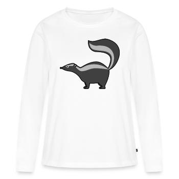 Putois - T-shirt manches longues Premium bio Femme - blanc - Devant - Julia (174cm)
