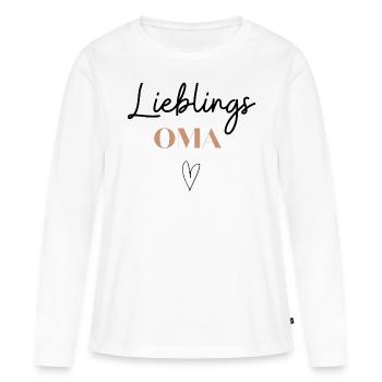 Lieblingsoma, Geschenk Oma, Du wirst Oma 2022 - Frauen Premium Bio Langarmshirt - Weiß - Vorne - Julia (174cm)