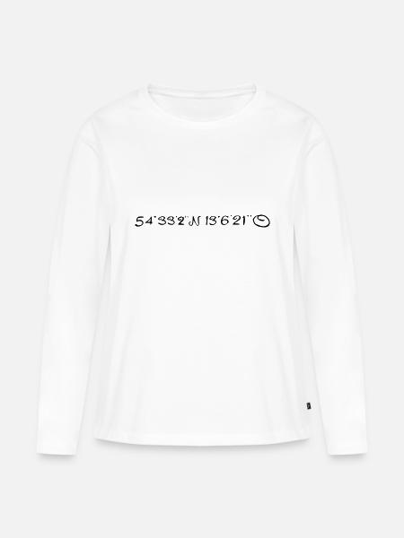 Mittelpunkt der Insel - Frauen Premium Bio Langarmshirt - Weiß