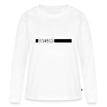 Bar Awesome Logo - T-shirt manches longues Premium bio Femme - blanc - Devant - Julia (174cm)